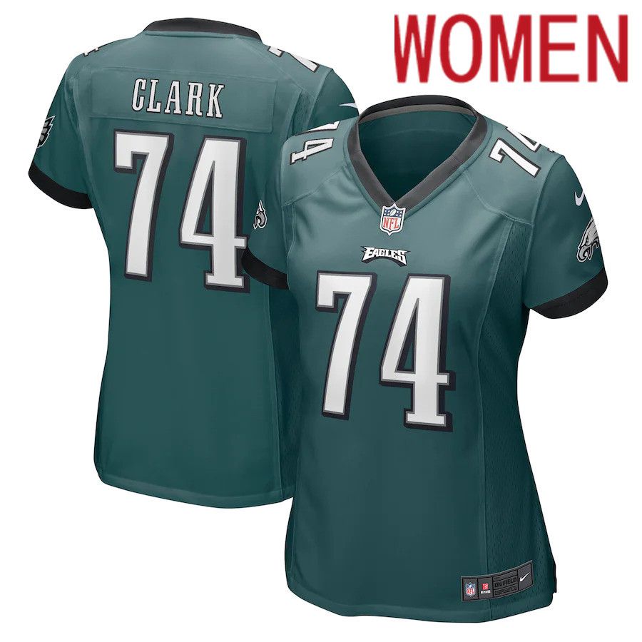Women Philadelphia Eagles #74 LeRaven Clark Nike Midnight Green Game NFL Jersey->women nfl jersey->Women Jersey